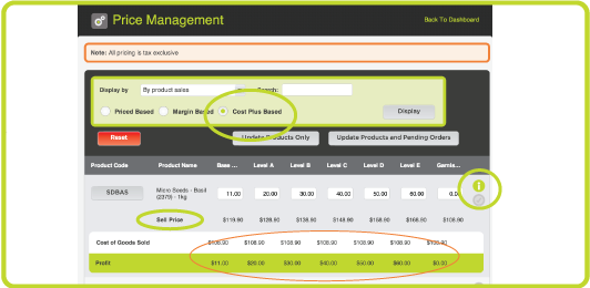 As per the fixed pricing method, the Cost Plus and Percentage Margin are managed with levels, where the level corresponds to a level you assign your customers.